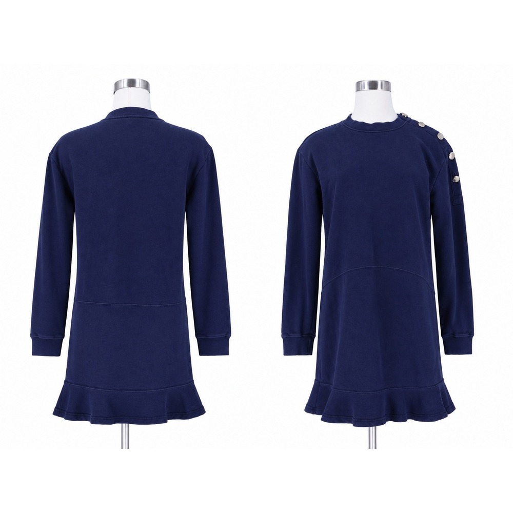 Derek Lam 10 Crosby Camden Sweater Dress Size M Merino Wool Button Shoulder Knit
